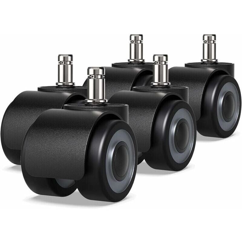foto del prodotto snq set di 5 rotelle per sedia da ufficio 11 x 22 mm design a doppia ruota non graffiano il pavimento diametro 50 mm
