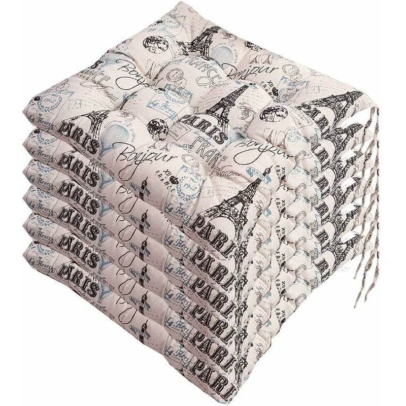 foto del prodotto snq set di 6 cuscini per sedia 40x40, cuscini decorativi per sedia, cuscini da giardino, poliestere d 