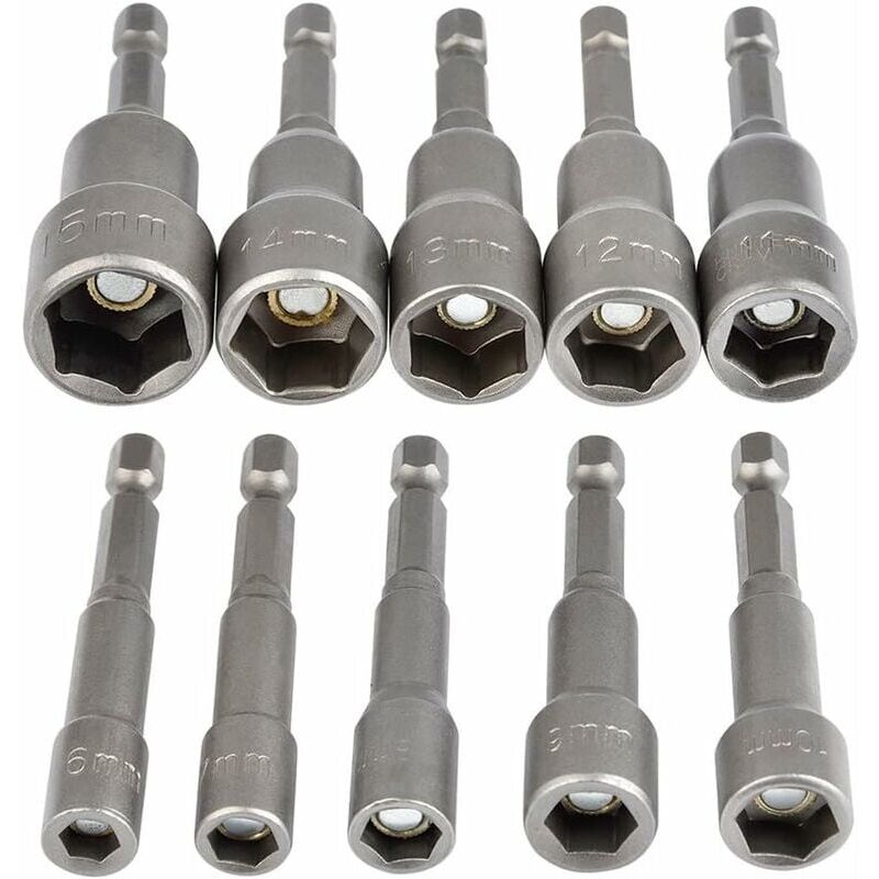 foto del prodotto snq set di chiavi a bussola esagonali magnetiche da 10 pezzi, chiave a bussola esagonale magnetica da 6 15 mm, set di chiavi a bussola esagonali
