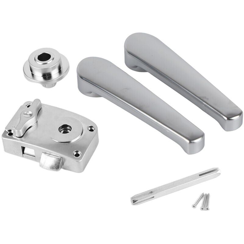 foto del prodotto snq set di serrature per porta wc, pomello per maniglia bagno, cromato lucido per camper, yacht