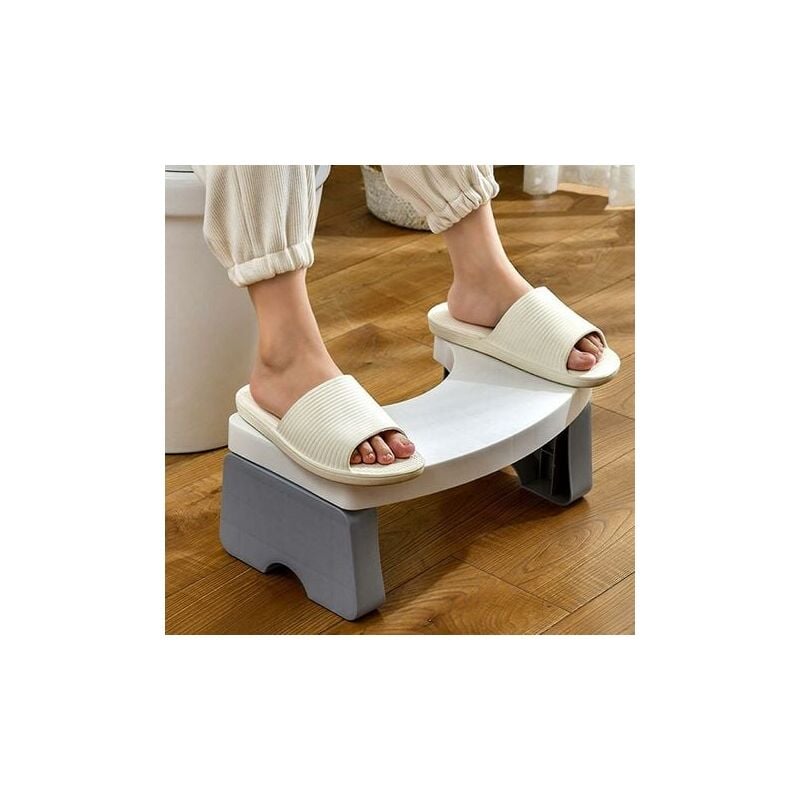 foto del prodotto snq sgabello pieghevole per wc da bagno per adulti e bambini, sgabello da bagno per accovacciarsi, sgabello per wc con curva a c antiscivolo da 7