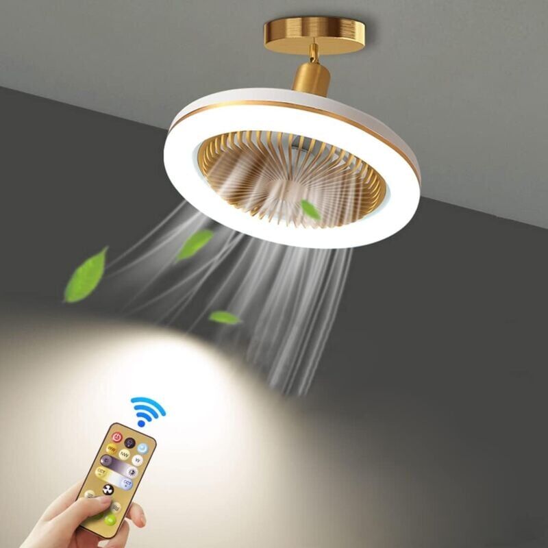 foto del prodotto snq silencieux ventilateur de plafond avec 30w led lampe int gr e et t l commande dimmable e27 petit lampe de plafond ventilateur chambre salle a