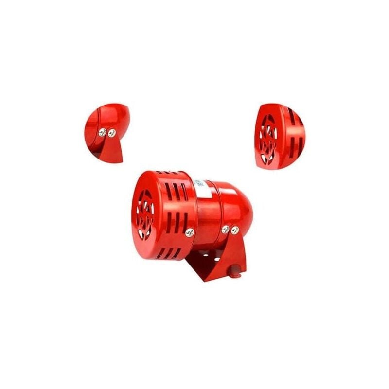 foto del prodotto snq sirena di allarme 220v potente sirena di allarme esterna 120db filo motore rosso sirena in metallo allarme industria barca ruikalucky,