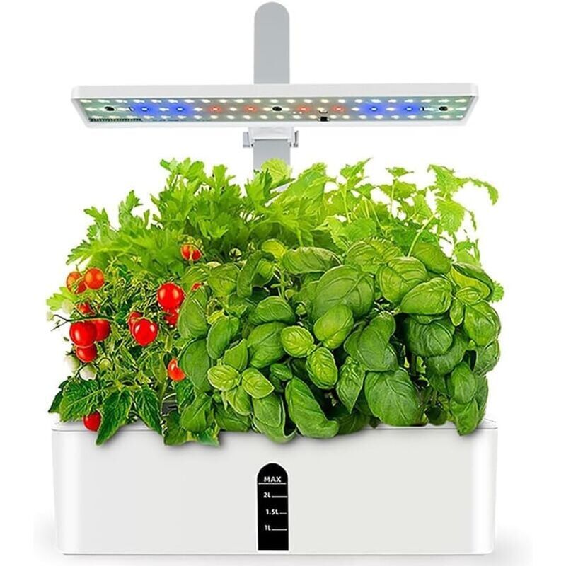 foto del prodotto snq sistema di coltivazione idroponica , 9 baccelli smart garden con luce led regolabile in altezza, timer automatico, allarme di carenza d acqua,