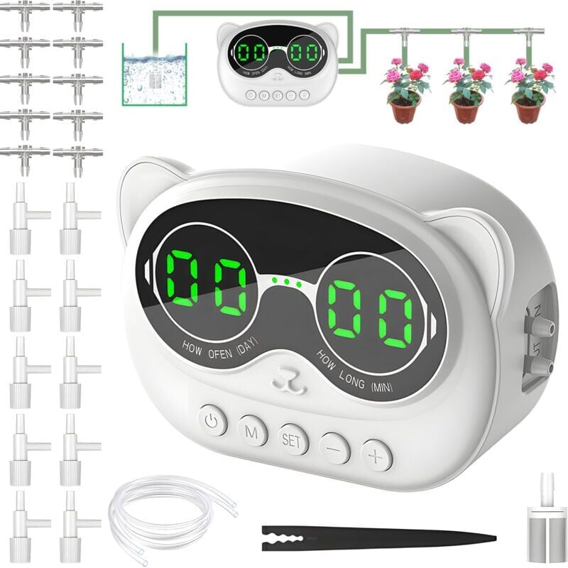foto del prodotto snq sistema di irrigazione intelligente , kit di irrigazione a goccia automatica per 10 piante in vaso con controller di irrigazione con timer