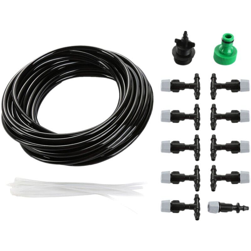 foto del prodotto snq sistema di raffreddamento a nebbia d acqua, ugello per tubo da giardino, irrigatore per giardino, set di microirrigazione per patio, kit di