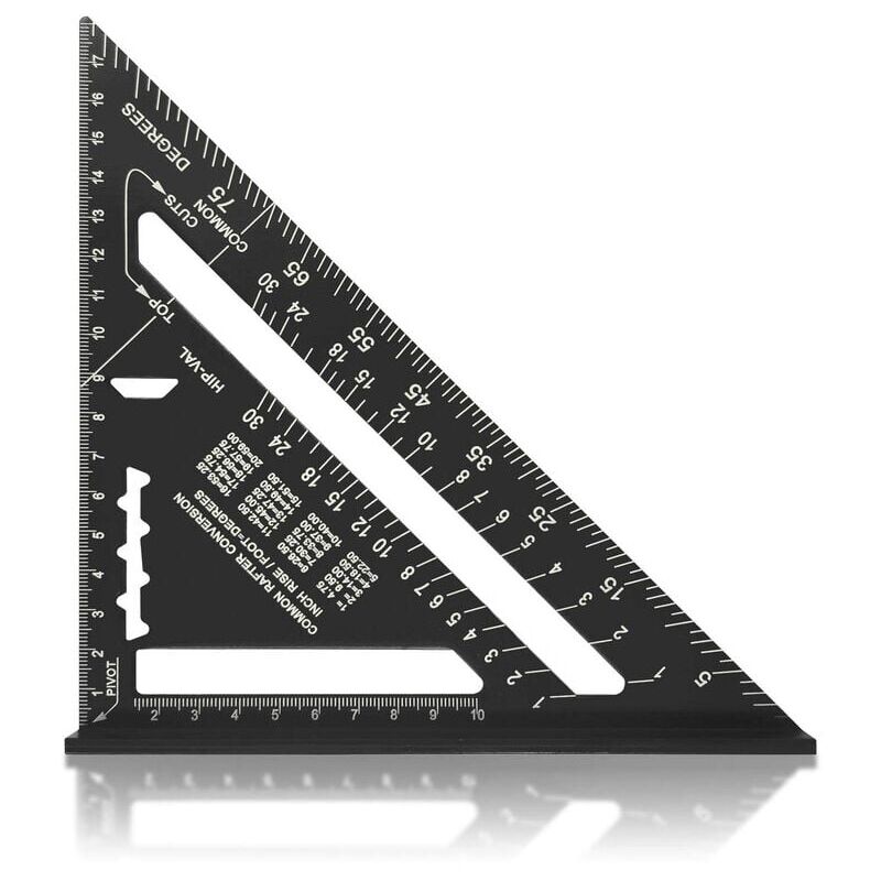 foto del prodotto snq sistema metrico multi funzioni 180 mm righello in metallo e alluminio squadra guida di marcatura goniometro angolo 45 90 gradi strumenti per