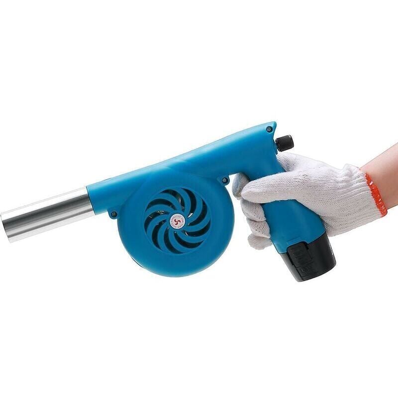 foto del prodotto snq soffiatore elettrico ricaricabile per barbecue all aperto, campeggio, grande, piccolo, soffiatore blu 