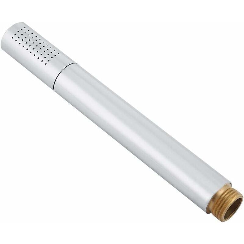 foto del prodotto snq soffione doccia universale g1 2, portatile, completamente in rame argentato, lucido, cilindrico per bagno