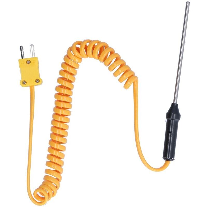 foto del prodotto snq sonda termometro portatile in acciaio inossidabile con termocoppia di tipo k, sensore sonda wrn02b3x80mm