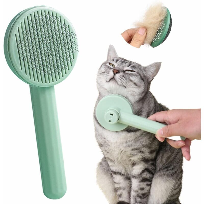 foto del prodotto snq spazzola per cani e gatti, spazzole autopulenti per la toelettatura di cani e gatti, pettine professionale in acciaio inossidabile per la