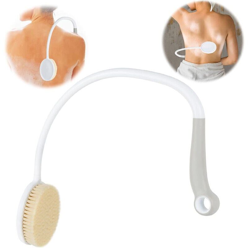 foto del prodotto snq spazzola per la schiena con manico lungo spazzola ergonomica per doccia con setole morbide