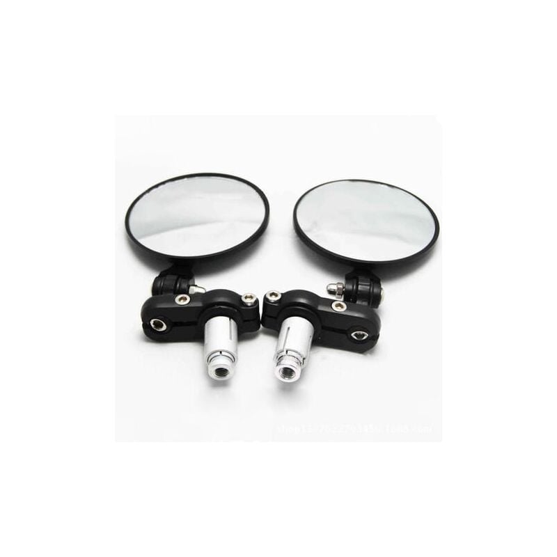 foto del prodotto snq specchietto retrovisore laterale rotondo nero per moto 7 8 20mm specchietti manubrio per cruiser scooter chopper npterbl