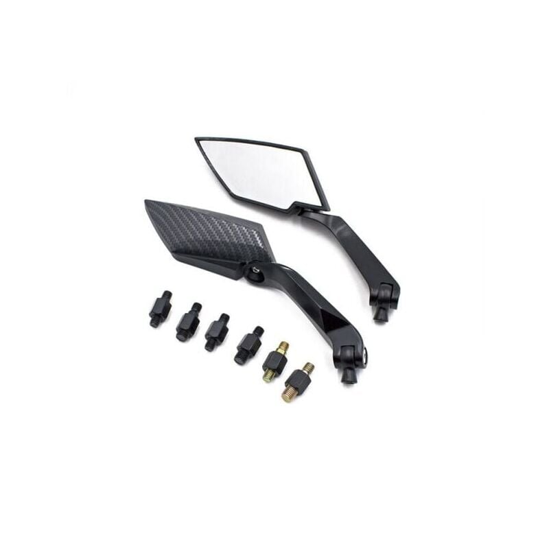 foto del prodotto snq specchietto retrovisore moto universale specchietti moto alluminio nero 1 coppia