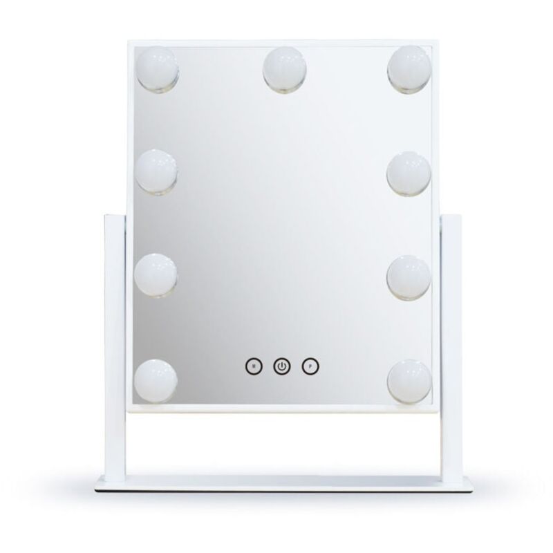 foto del prodotto snq specchio da toeletta hollywood, 25 cm x 30 cm, 3 colori di luminosit regolabile, specchio da toeletta in vetro antideflagrante con 9 lampadine