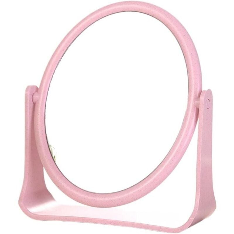 foto del prodotto snq specchio rotondo, specchio da toeletta, scrivania, specchio da toeletta bifacciale rosa 