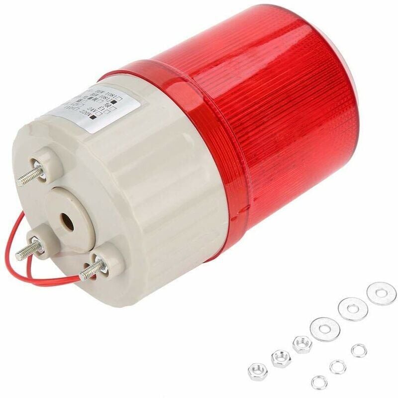 foto del prodotto snq spia di allarme a led rossa bem 1081 220v sistema di illuminazione acusto ottica rotante per sistema di allarme