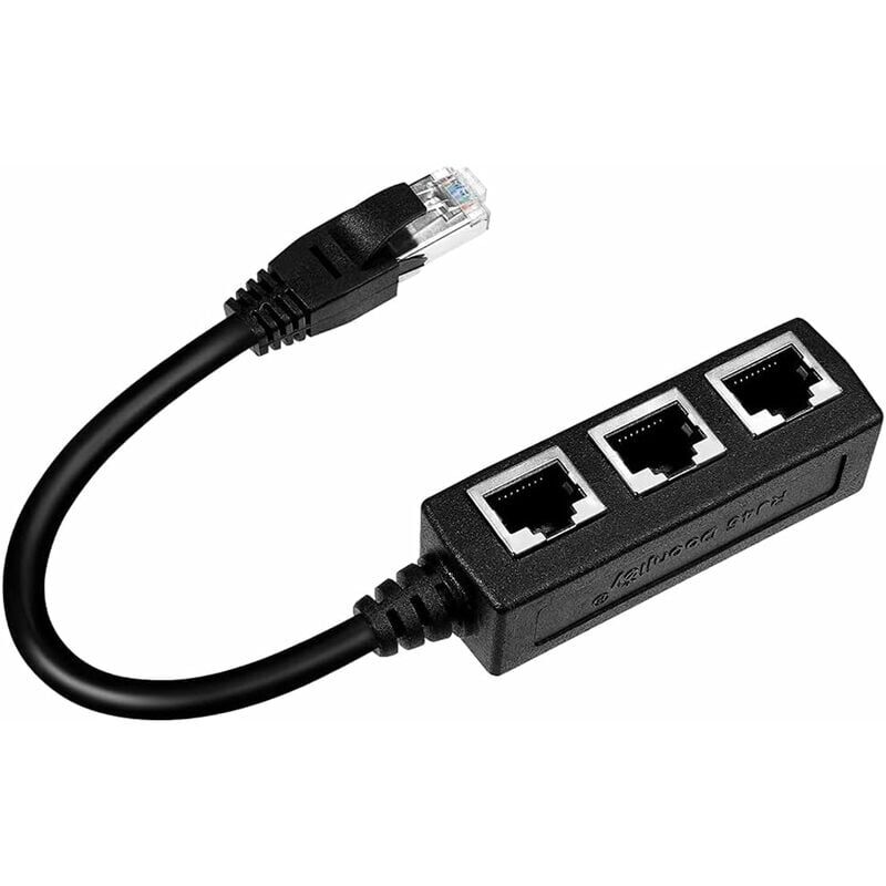 foto del prodotto snq splitter per cavi ethernet rj45, splitter ethernet da 1 a 3 cavi adatto per super cat5, cat5e, cat6, cat7 lan ethernet
