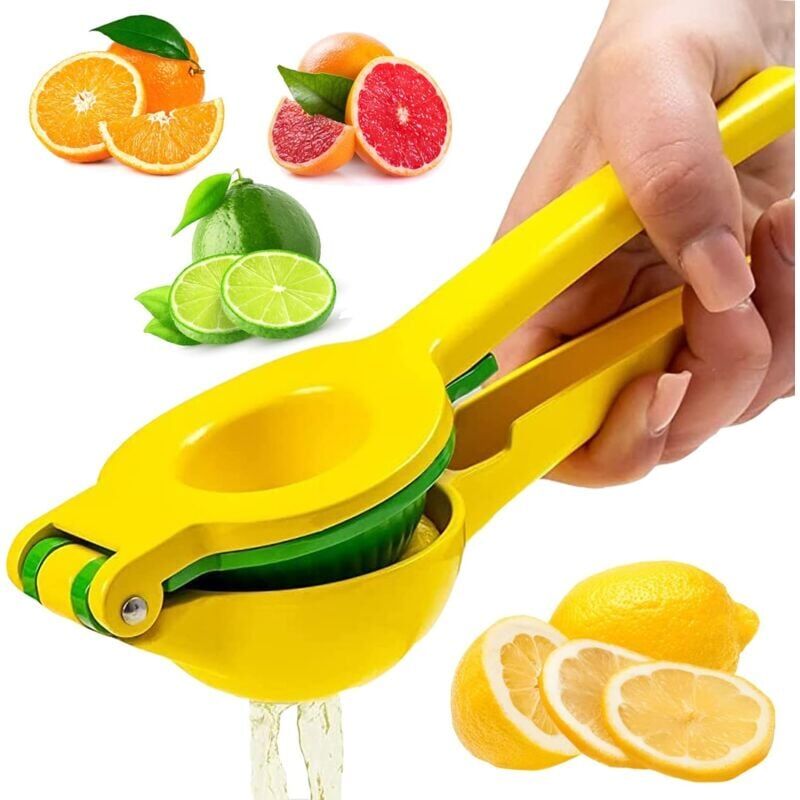 foto del prodotto snq spremiagrumi in metallo 2 in 1 per limone e lime spremiagrumi manuale per agrumi, limone, arancia, lime, spremitura sicura, pi veloce ed