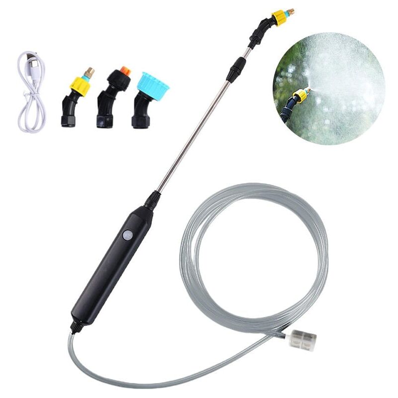 foto del prodotto snq spruzzatore elettrico da giardino, spruzzatore elettrico da tetto, spruzzatore a lancia telescopica, spruzzatore a pressione con 3 ugelli e