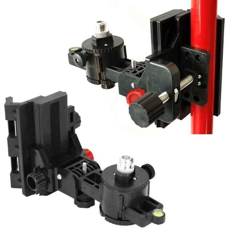 foto del prodotto snq staffa per adattatore per livella laser, staffa regolabile a 360 gradi, base girevole a l con clip, montaggio a parete o soffitto