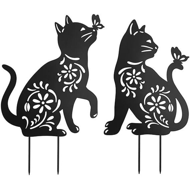 foto del prodotto snq statue da giardino in metallo raffiguranti una silhouette di gatto