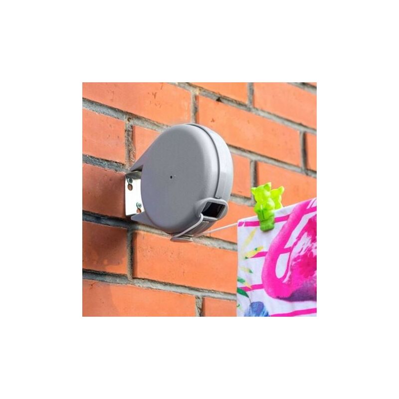foto del prodotto snq stendibiancheria retrattile da 15 m, stendibiancheria resistente e durevole, meccanismo retrattile automatico, facile da installare a parete,