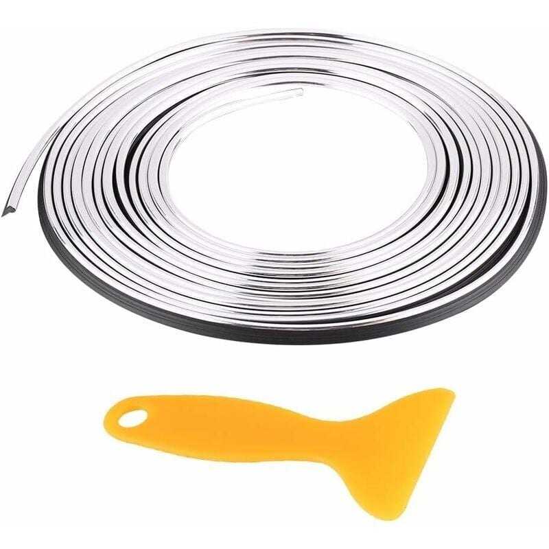 foto del prodotto snq strisce decorative, modanature, modanature, modanature, adesivi per interni auto 5m argento 