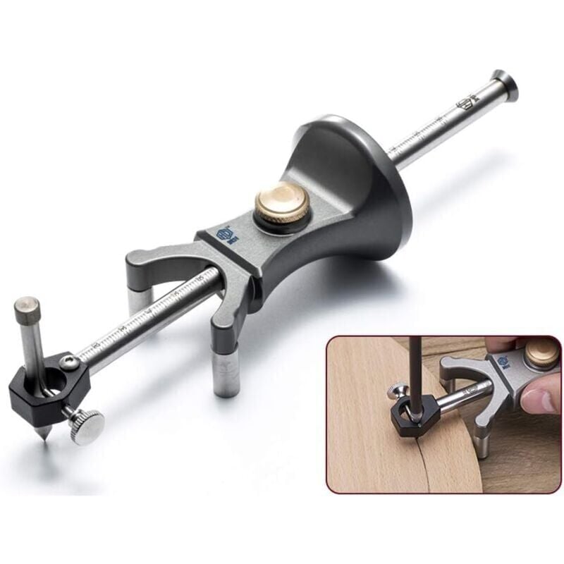 foto del prodotto snq strumenti per scriba fai da te in legno a doppio scopo linee e archi di disegno multifunzionali