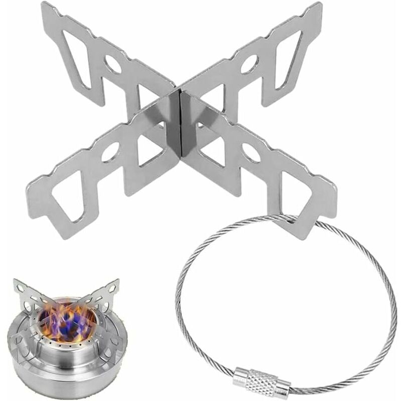foto del prodotto snq supporto a croce in acciaio inossidabile per pentole, padelle, bollitori, utensili da cucina, accessori per fornelli da campeggio, fornelli da