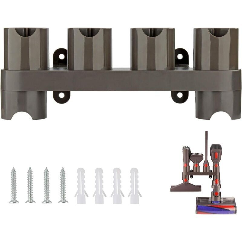 foto del prodotto snq supporto per accessori da parete, set convertitore adattatore per dyson v11 v10 v8 v7, sostituzione per aspirapolvere dyson 6 prese di