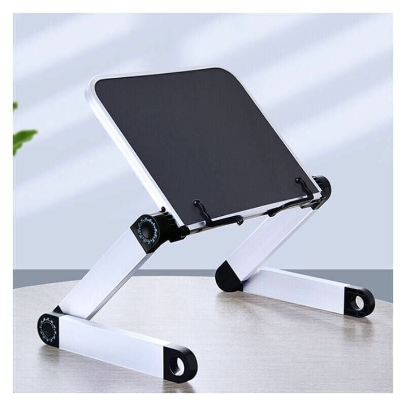 foto del prodotto snq supporto per leggio nero con vassoio regolabile, supporto inclinabile a 360 , altezza e angolazione regolabili, leggio pieghevole portatile per
