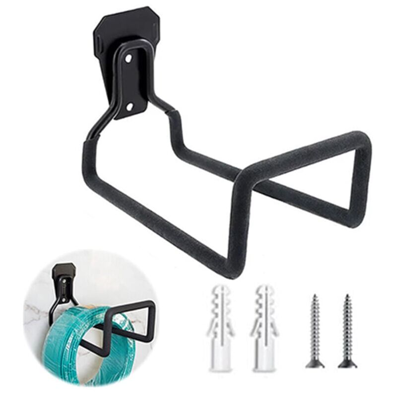 foto del prodotto snq supporto per tubo da giardino a parete, supporto per tubo da giardino per esterni resistente, avvolgitubo in metallo, gancio per tubo con viti