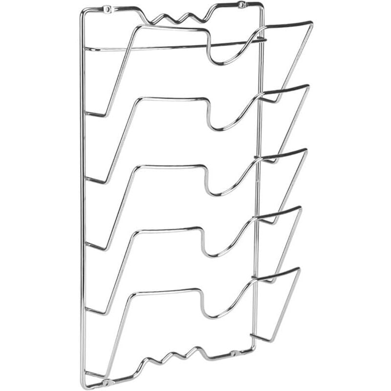 foto del prodotto snq supporto verticale per coperchio in metallo, organizer da parete a 5 scomparti, ideale per armadio o parete, 16 x 10 x 3 pollici