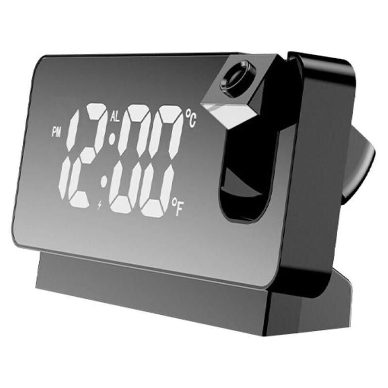 foto del prodotto snq sveglia con proiezione per camera da letto, radiosveglia digitale con dimmer 0 100 e 2 porte di ricarica usb, proiettore girevole a 180 ,