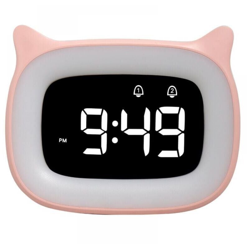 foto del prodotto snq sveglia educativa, luci notturne a led, orologi per la cameretta dei bambini, per dormire giorno notte, luminosa, sveglia snooze, 5 colori, 18