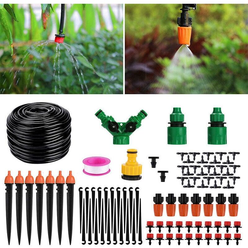 foto del prodotto snq syst me d arrosage de jardin, kit d irrigation micro goutte goutte de 40 m 100 pieds, syst me d arrosage automatique r glable pour plantes