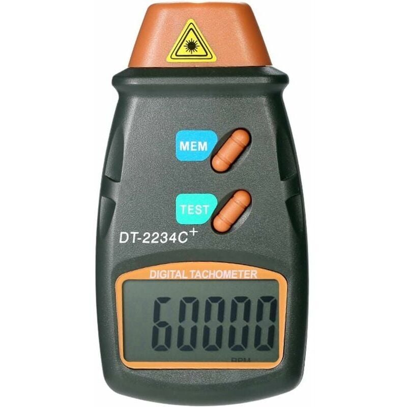 foto del prodotto snq tachimetro laser digitale portatile senza contatto, intervallo da 2,5 a 99.999 giri min, display lcd con 3 bande riflettenti.