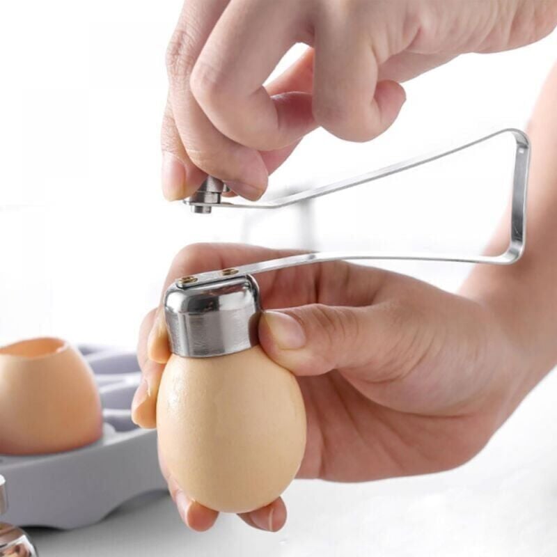 foto del prodotto snq tagliauova in acciaio inox, separatore di tuorli d uovo, tagliauova in acciaio inox, tagliauova per uova sode e alla coque, apriscatole per