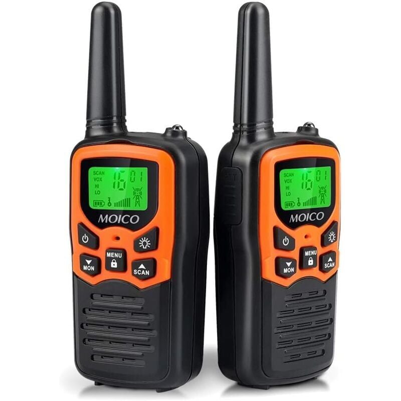 foto del prodotto snq talkie walkie, talkie walkie longue port e pour adultes avec 22 canaux frs, talkie walkie familial avec lampe de poche led cran lcd vox pour