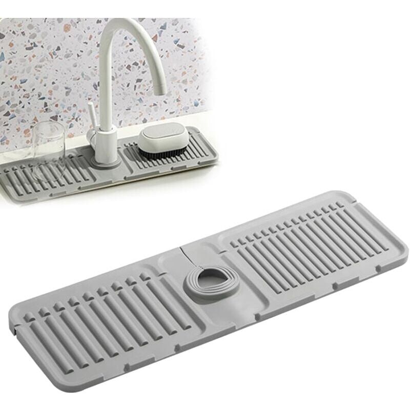 foto del prodotto snq tapis de robinet pour vier de cuisine, protection anti claboussures, tapis de s chage en silicone, plateau d vier en pierre s chage