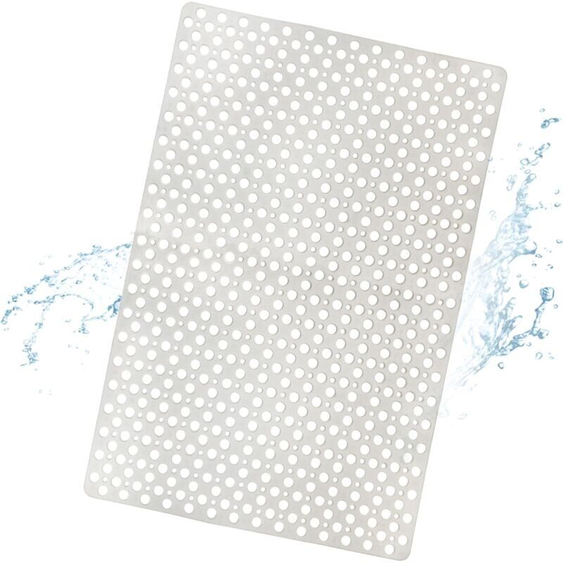 foto del prodotto snq tappetino antiscivolo per il bagno, tappetino doccia in tpe con ventose e fori di drenaggio, bianco 43x75 cm