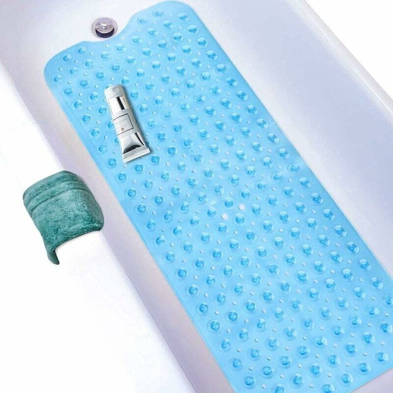 foto del prodotto snq tappetino antiscivolo per vasca da bagno, antimuffa, extra lungo, antibatterico, senza bpa, senza lattice e ftalati, lavabile in lavatrice,