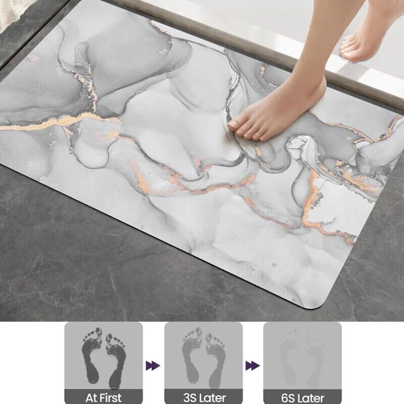 foto del prodotto snq tappetino da bagno antiscivolo in terra di diatomee, 40 x 60 cm, elevato assorbimento d acqua, asciugatura rapida, ultra sottile, facile da