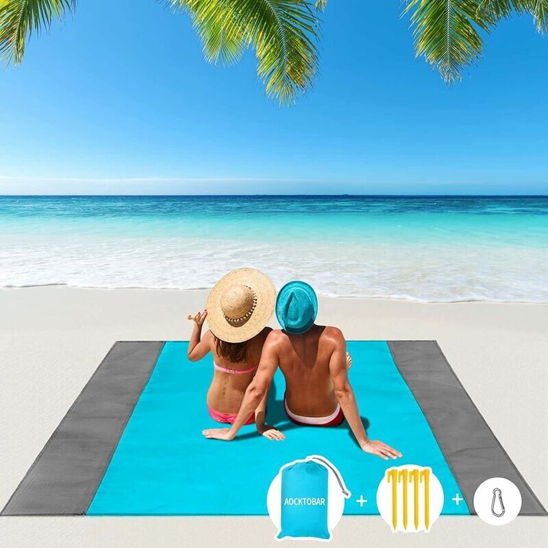 foto del prodotto snq tappetino da spiaggia, tappetino da spiaggia, tappetino da spiaggia portatile impermeabile, asciugamano impermeabile, asciugamano da spiaggia