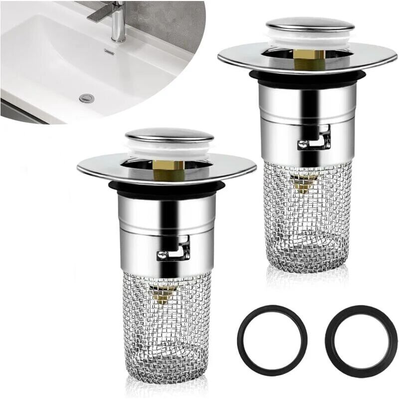 foto del prodotto snq tappo per lavandino con filtro estraibile 33 40 mm, tappo universale per lavandino del bagno pieghevole, filtro per scarico a pavimento in