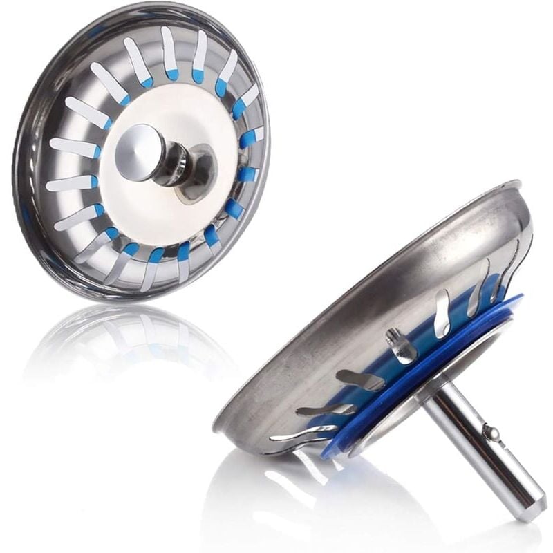 foto del prodotto snq tappo per lavello in acciaio inox 2 pezzi tappo per lavello in acciaio inox tappo per lavello coperchio filtro per lavello per cucina e bagno