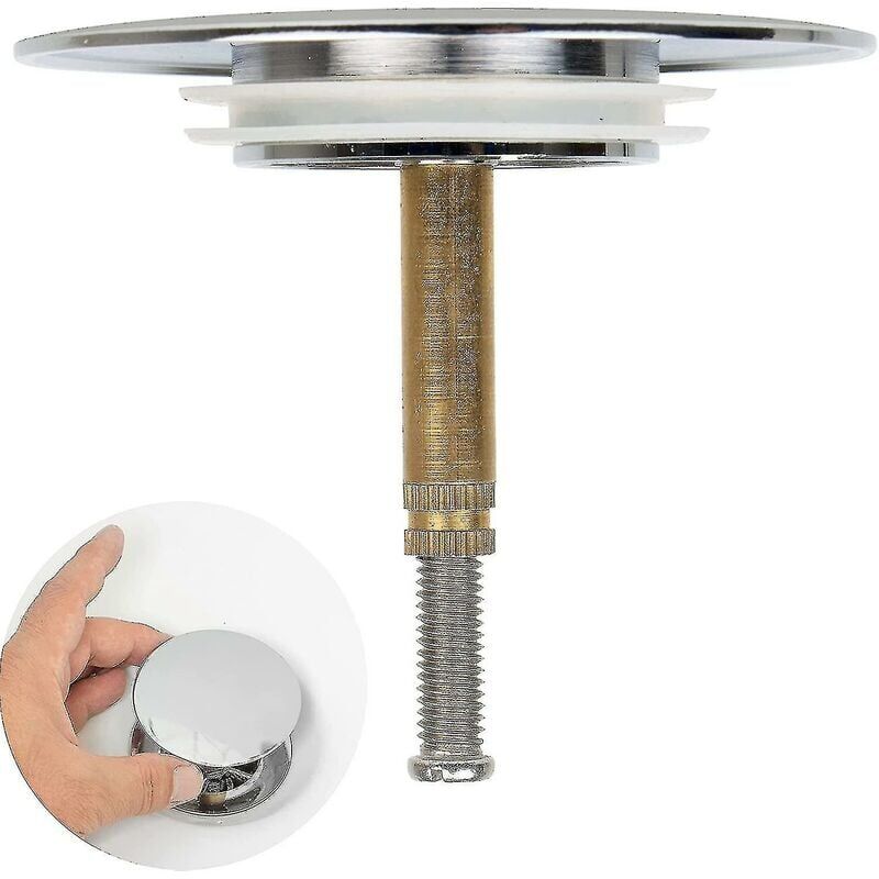 foto del prodotto snq tappo per vasca da bagno da 70 mm con doppia guarnizione, tappo per vasca universale regolabile in altezza, rubinetto per lavandino in ottone