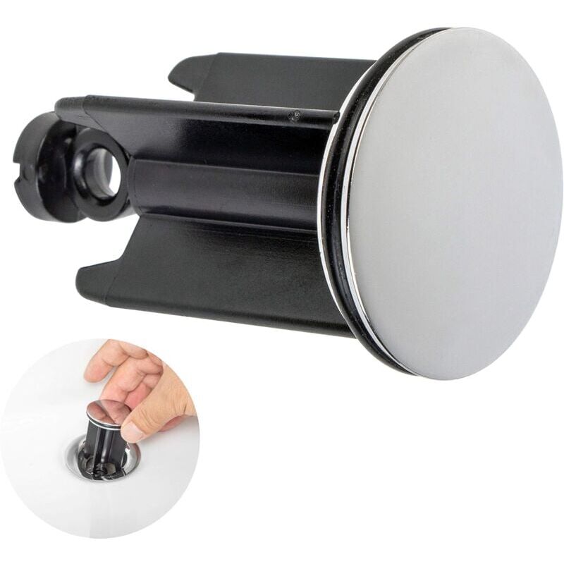 foto del prodotto snq tappo universale per lavandino del bagno 40 mm, tappo di scarico cromato, in ottone, con guarnizione in gomma, tappo regolabile in altezza,