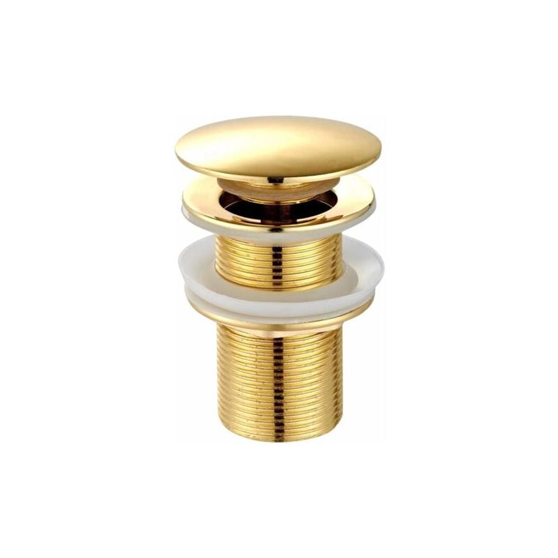 foto del prodotto snq tappo universale per lavello e lavabo valvola pop up moderna click clack tappo di scarico con troppo pieno, ottone, acciaio inossidabile,